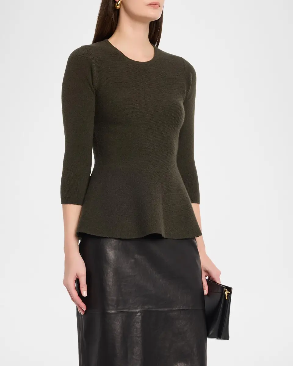 Neiman Marcus Cashmere Collection Cashmere Peplum Top | Thumbnail 4 Neiman Marcus Cashmere Collection Cashmere Peplum Top | Thumbnail 4