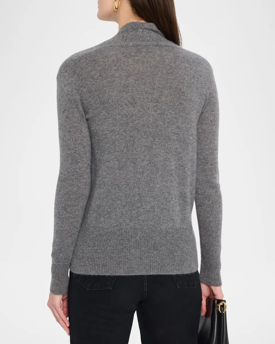 Neiman Marcus Cashmere Collection Wrap-Front Cashmere Top | Thumbnail 3 Neiman Marcus Cashmere Collection Wrap-Front Cashmere Top | Thumbnail 3