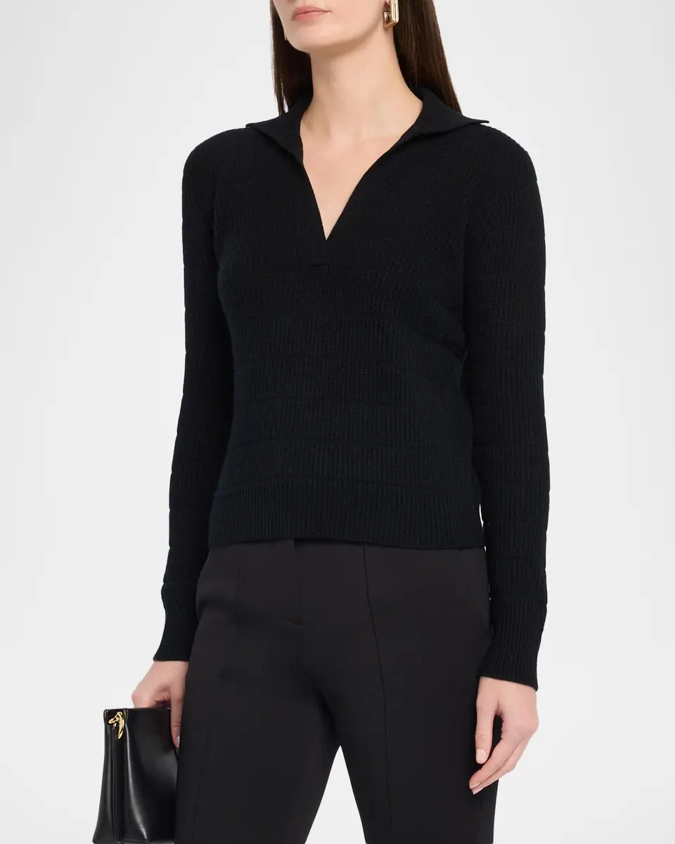 Neiman Marcus Cashmere Collection Cashmere Polo Sweater | Thumbnail 4 Neiman Marcus Cashmere Collection Cashmere Polo Sweater | Thumbnail 4