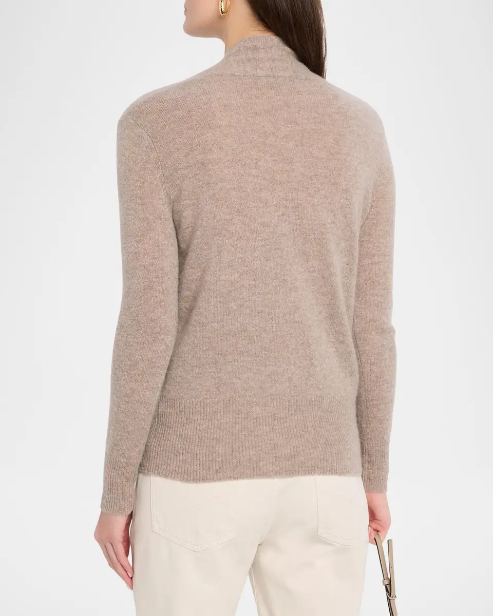 Neiman Marcus Cashmere Collection Wrap-Front Cashmere Top | Thumbnail 3 Neiman Marcus Cashmere Collection Wrap-Front Cashmere Top | Thumbnail 3