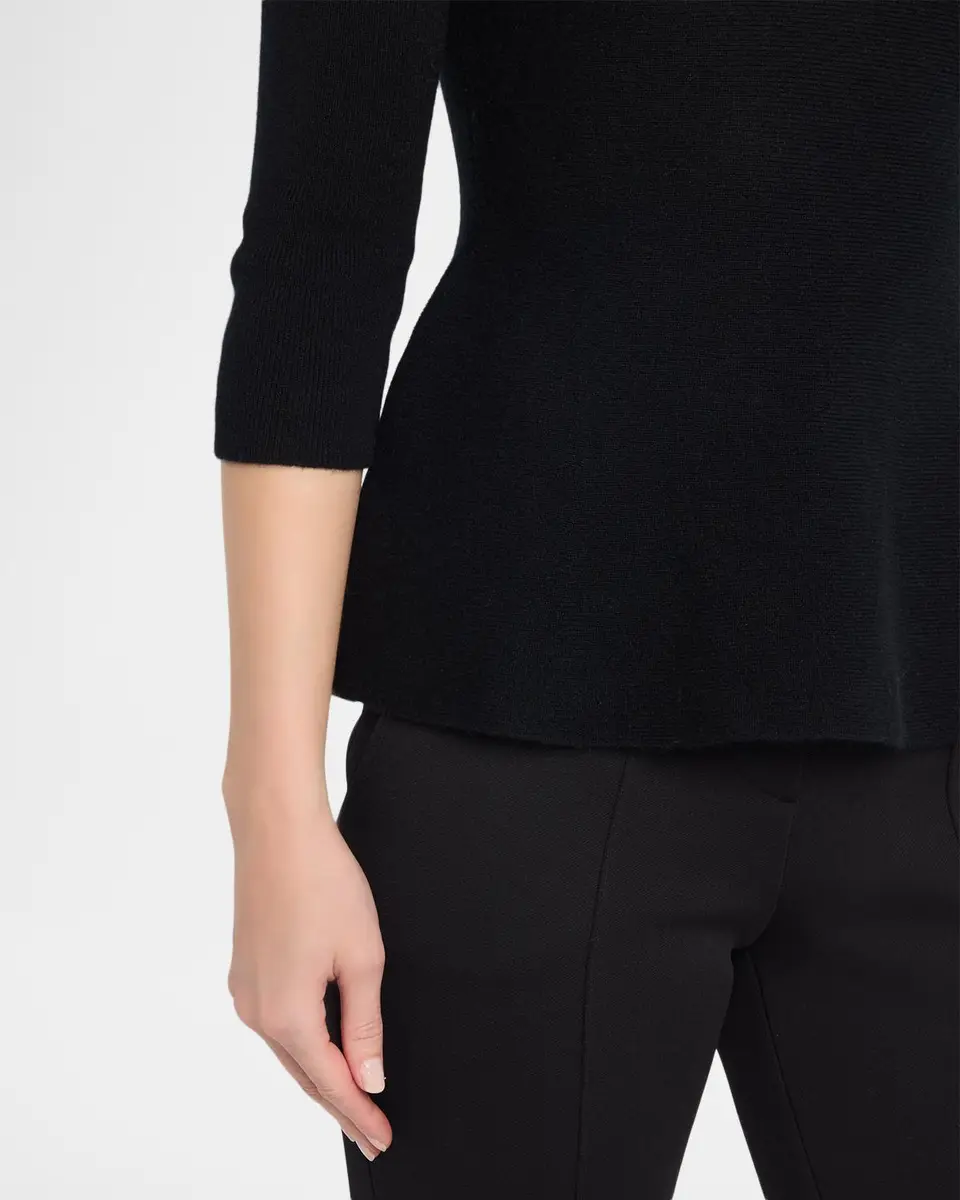 Neiman Marcus Cashmere Collection Cashmere Peplum Top | Thumbnail 5 Neiman Marcus Cashmere Collection Cashmere Peplum Top | Thumbnail 5