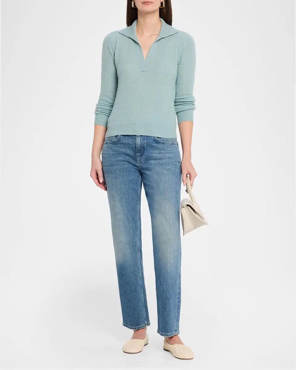 Neiman Marcus Cashmere Collection Cashmere Polo Sweater | Thumbnail 2 Neiman Marcus Cashmere Collection Cashmere Polo Sweater | Thumbnail 2