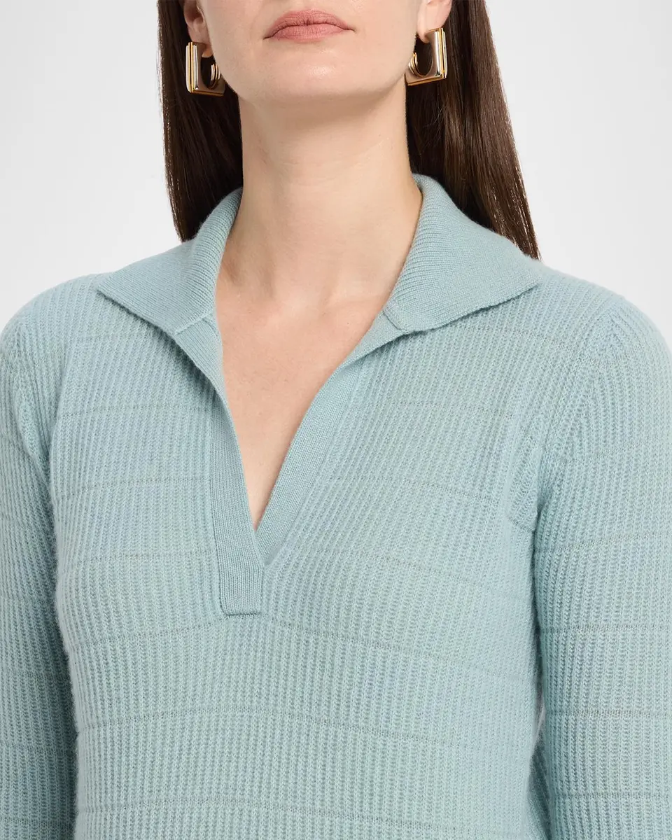 Neiman Marcus Cashmere Collection Cashmere Polo Sweater | Thumbnail 5 Neiman Marcus Cashmere Collection Cashmere Polo Sweater | Thumbnail 5