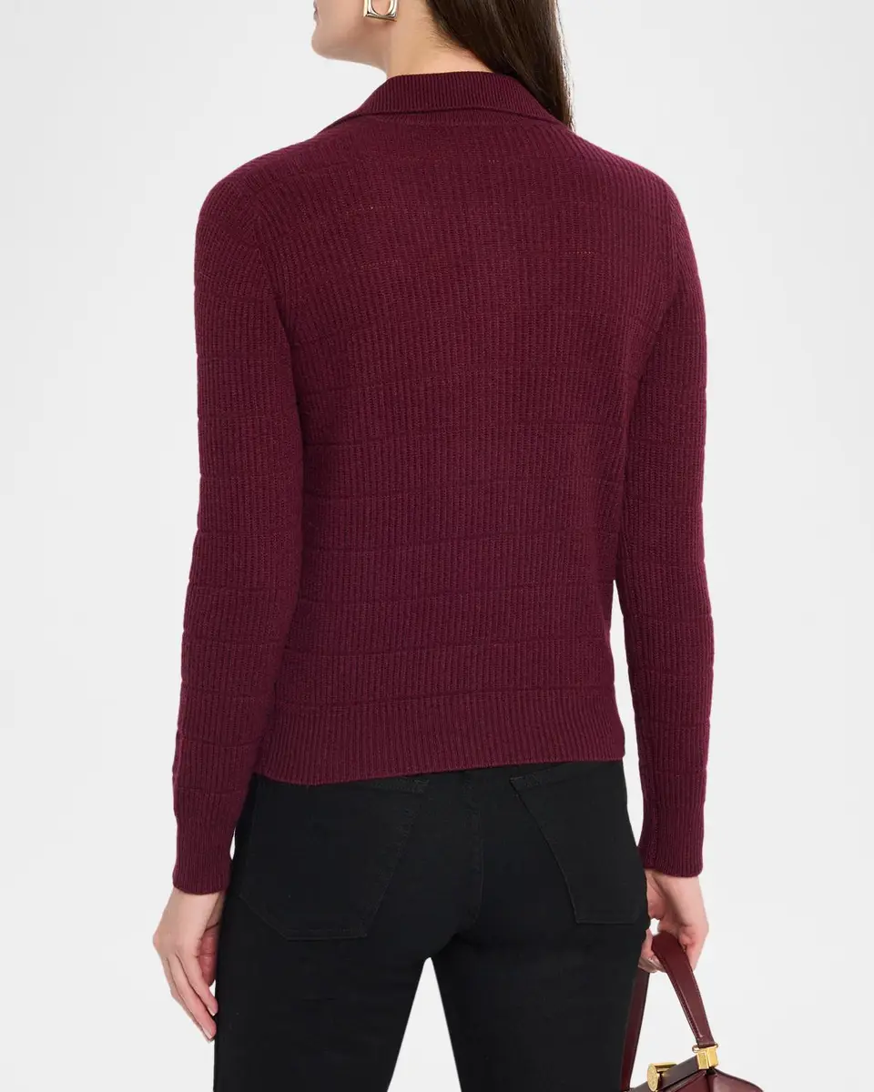 Neiman Marcus Cashmere Collection Cashmere Polo Sweater | Thumbnail 3 Neiman Marcus Cashmere Collection Cashmere Polo Sweater | Thumbnail 3