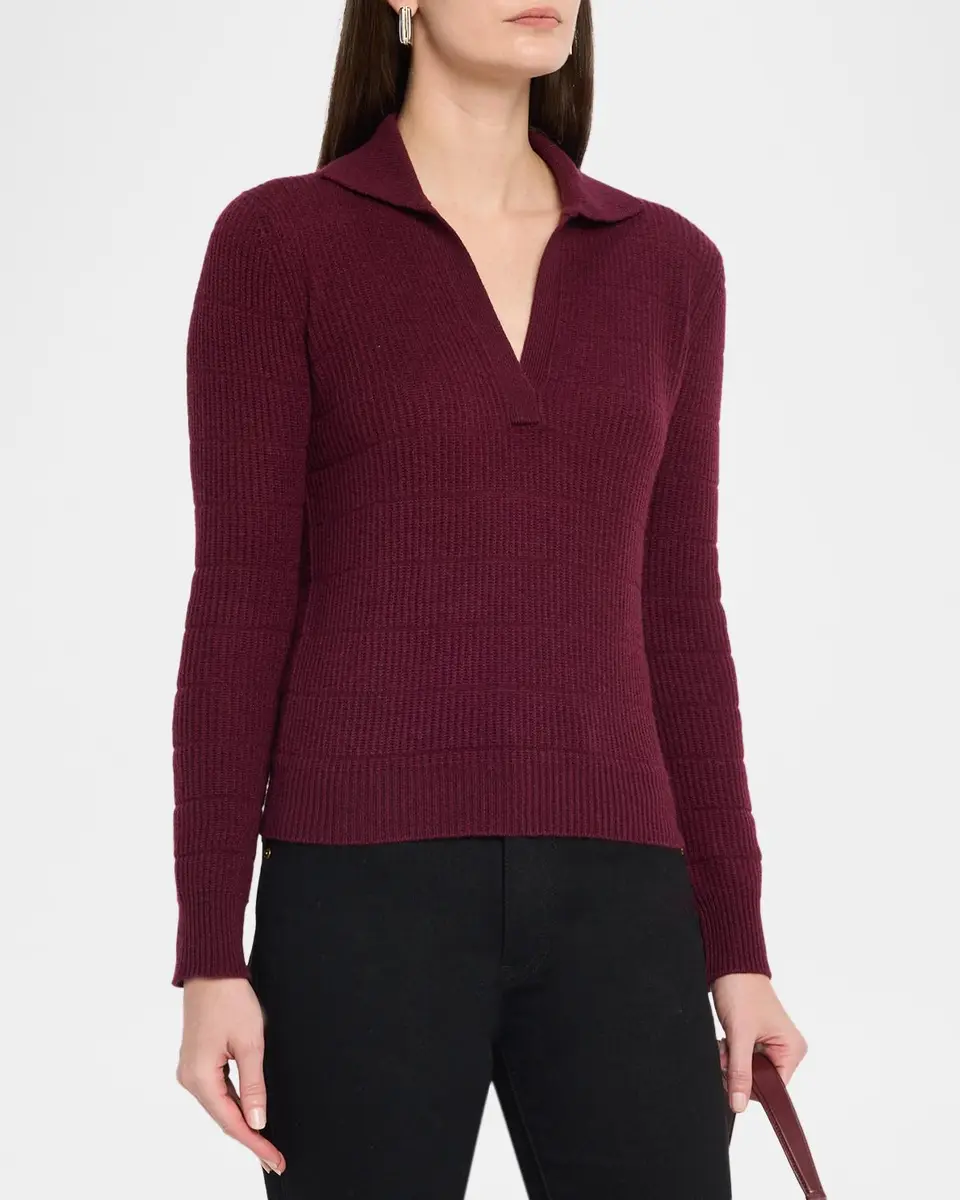 Neiman Marcus Cashmere Collection Cashmere Polo Sweater | Thumbnail 4 Neiman Marcus Cashmere Collection Cashmere Polo Sweater | Thumbnail 4