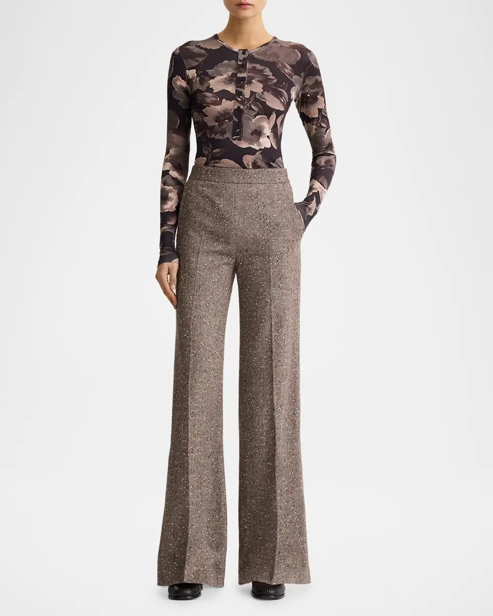 SMYTHE Herringbone Tweed Wide-Leg Pants | Thumbnail 2 SMYTHE Herringbone Tweed Wide-Leg Pants | Thumbnail 2