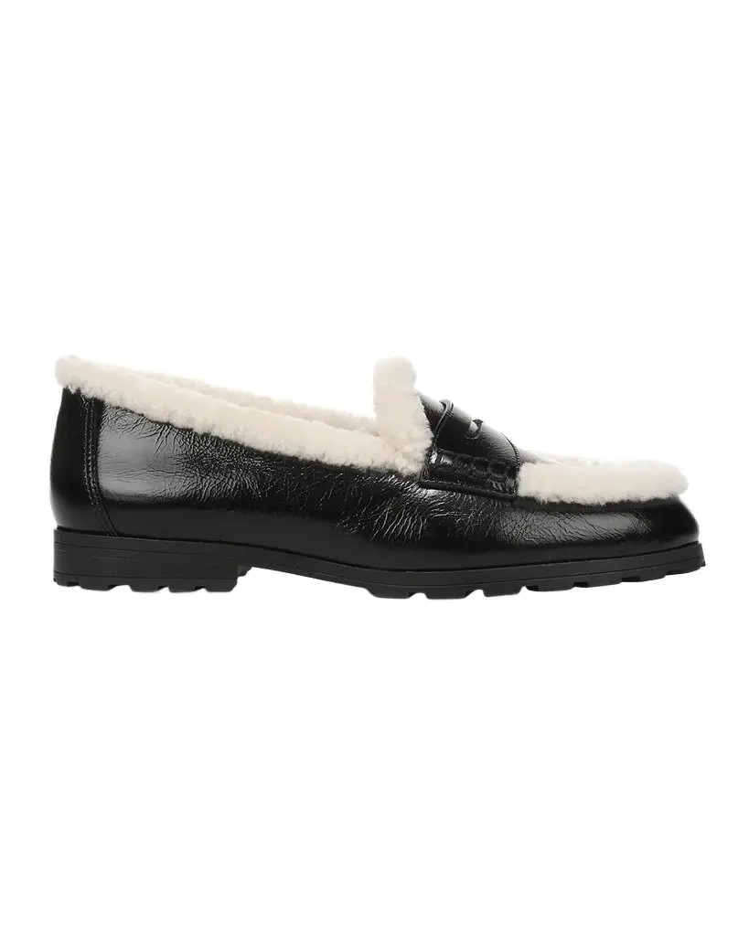 Shearling-Lined Patent Leather Penny Loafers Shearling-Lined Patent Leather Penny Loafers