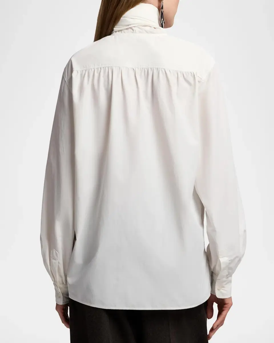 Ralph Lauren Collection Dara Tie-Neck Poplin Blouse | Thumbnail 3 Ralph Lauren Collection Dara Tie-Neck Poplin Blouse | Thumbnail 3