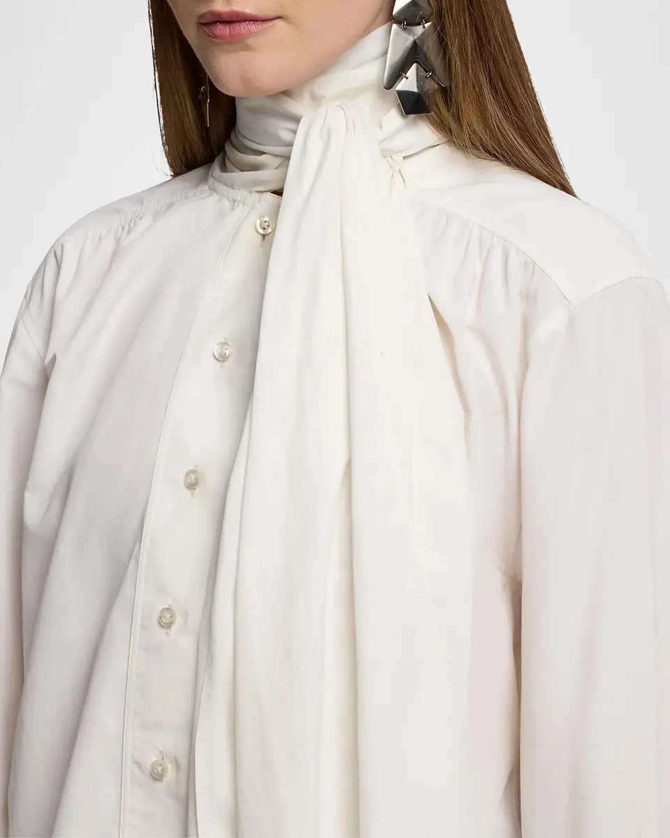 Ralph Lauren Collection Dara Tie-Neck Poplin Blouse | Thumbnail 5 Ralph Lauren Collection Dara Tie-Neck Poplin Blouse | Thumbnail 5
