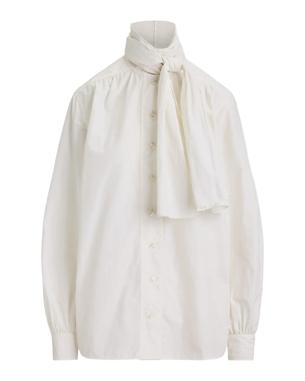Ralph Lauren Collection Dara Tie-Neck Poplin Blouse