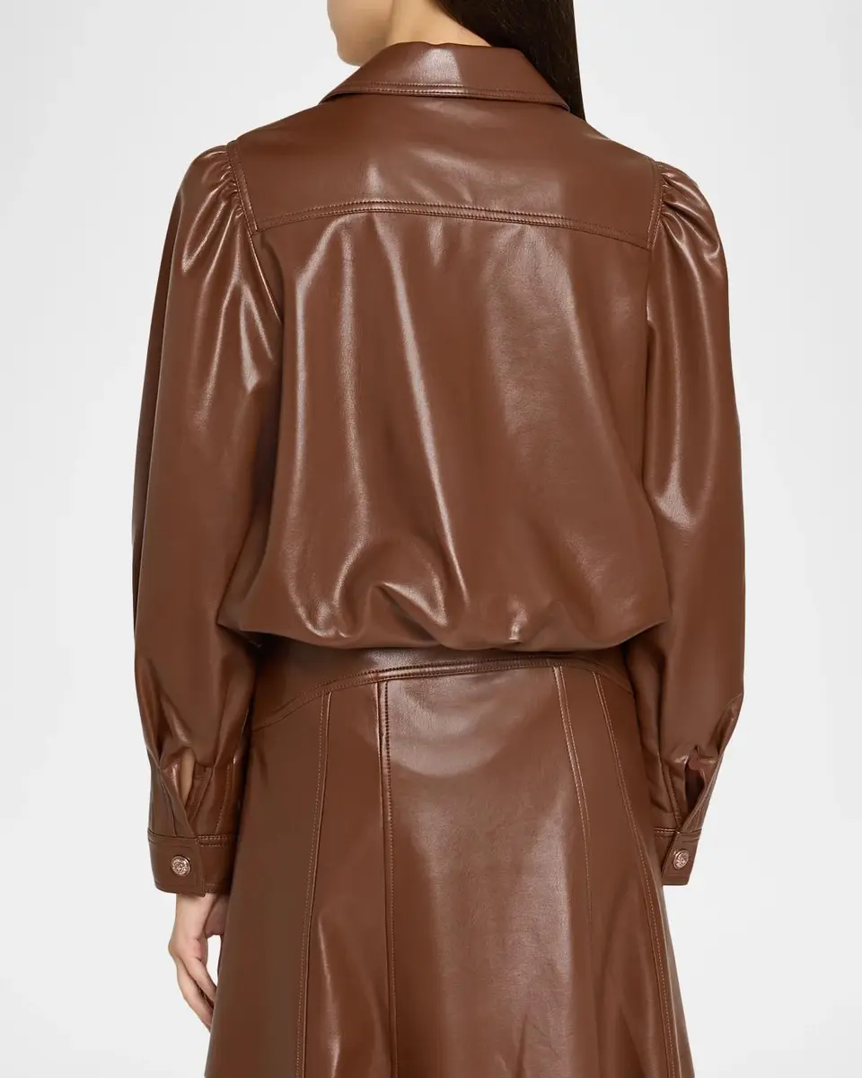 Cinq à Sept Vegan Leather Puff-Sleeve Jacket | Thumbnail 3