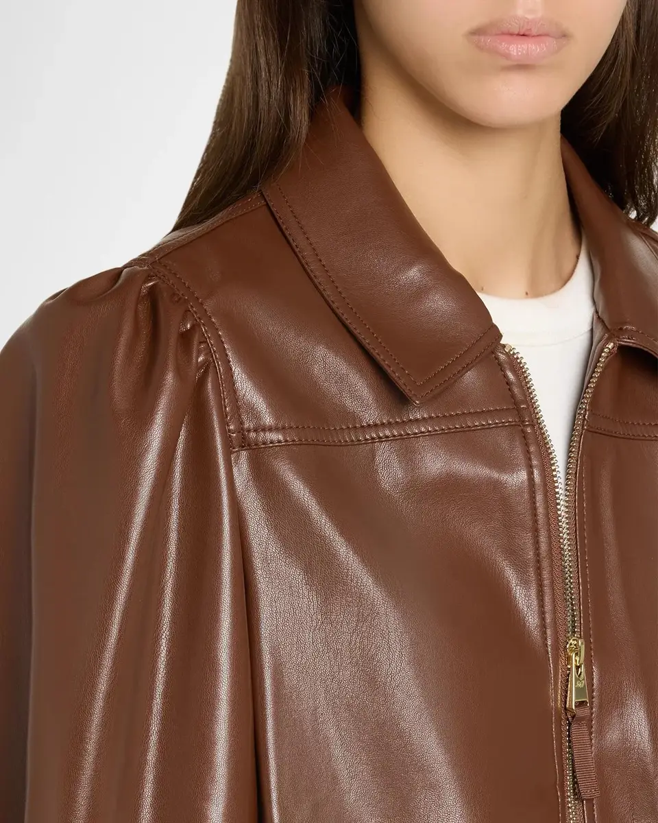 Cinq à Sept Vegan Leather Puff-Sleeve Jacket | Thumbnail 5