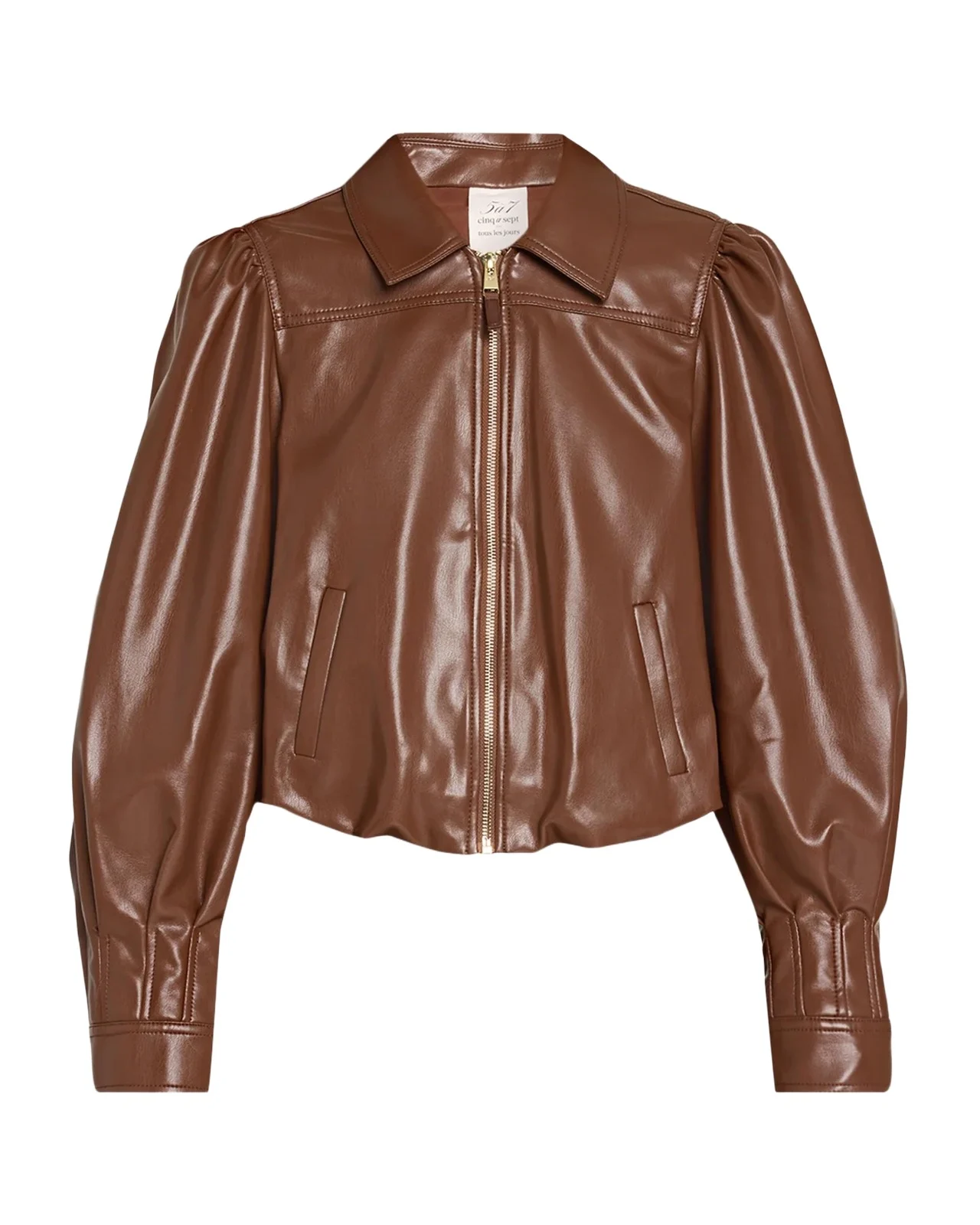 Vegan Leather Puff-Sleeve Jacket Vegan Leather Puff-Sleeve Jacket