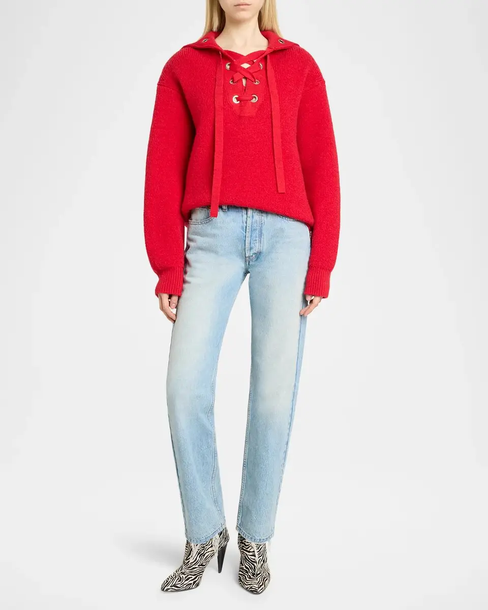 Isabel Marant Ydalia Laced Wool Rib Sweater | Thumbnail 2