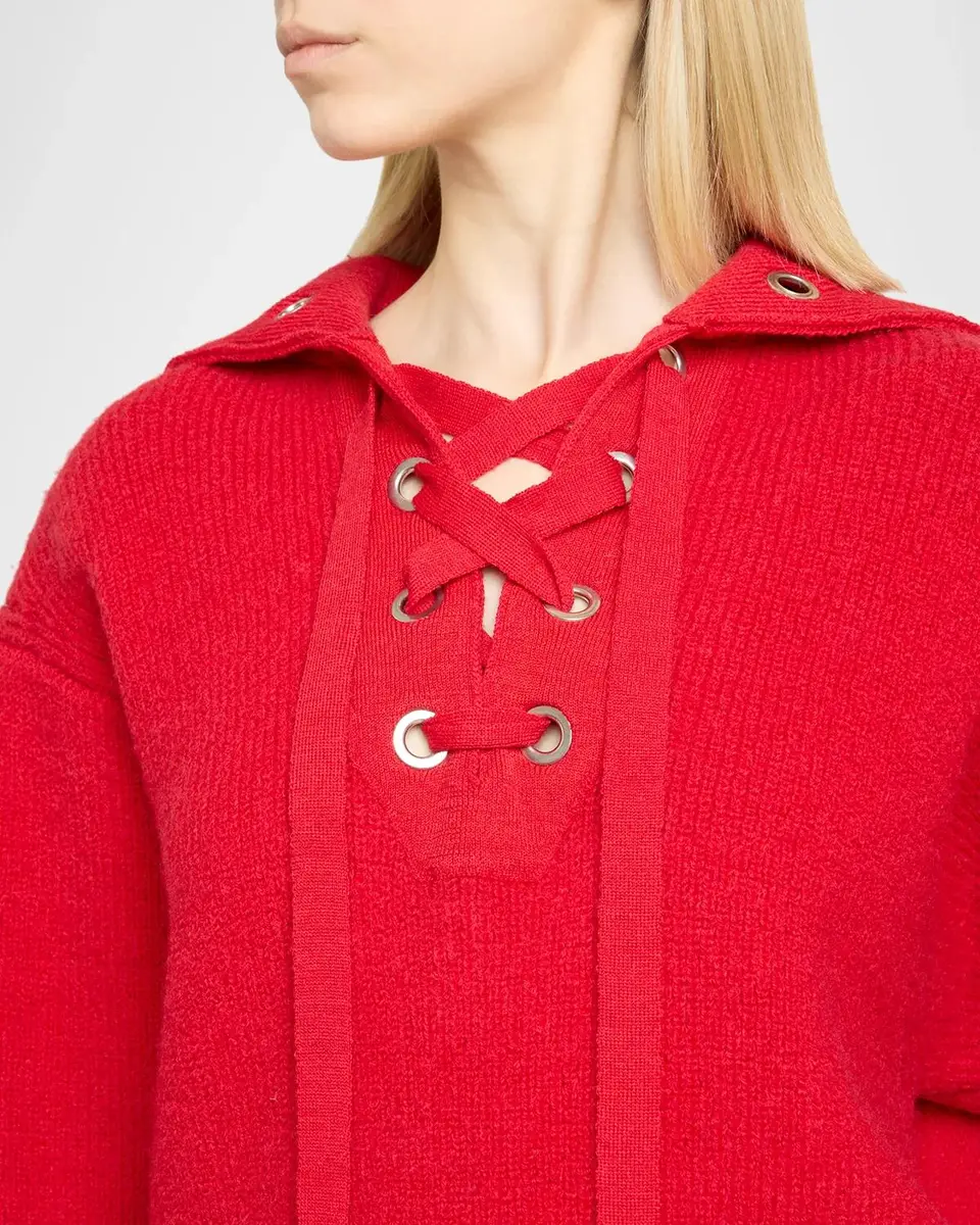 Isabel Marant Ydalia Laced Wool Rib Sweater | Thumbnail 5