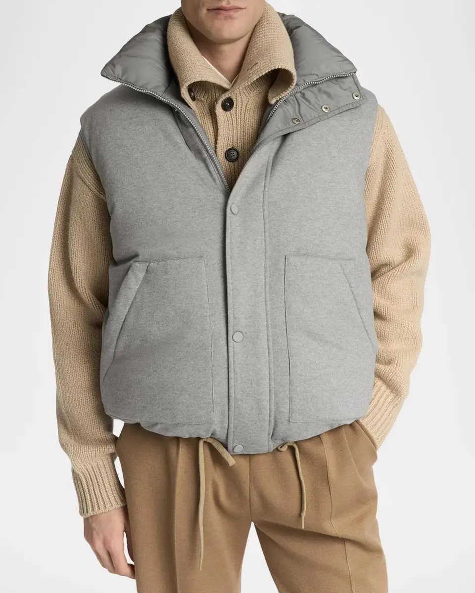 Malo Men's Reversible Cashmere-Wool Down Vest | Thumbnail 2