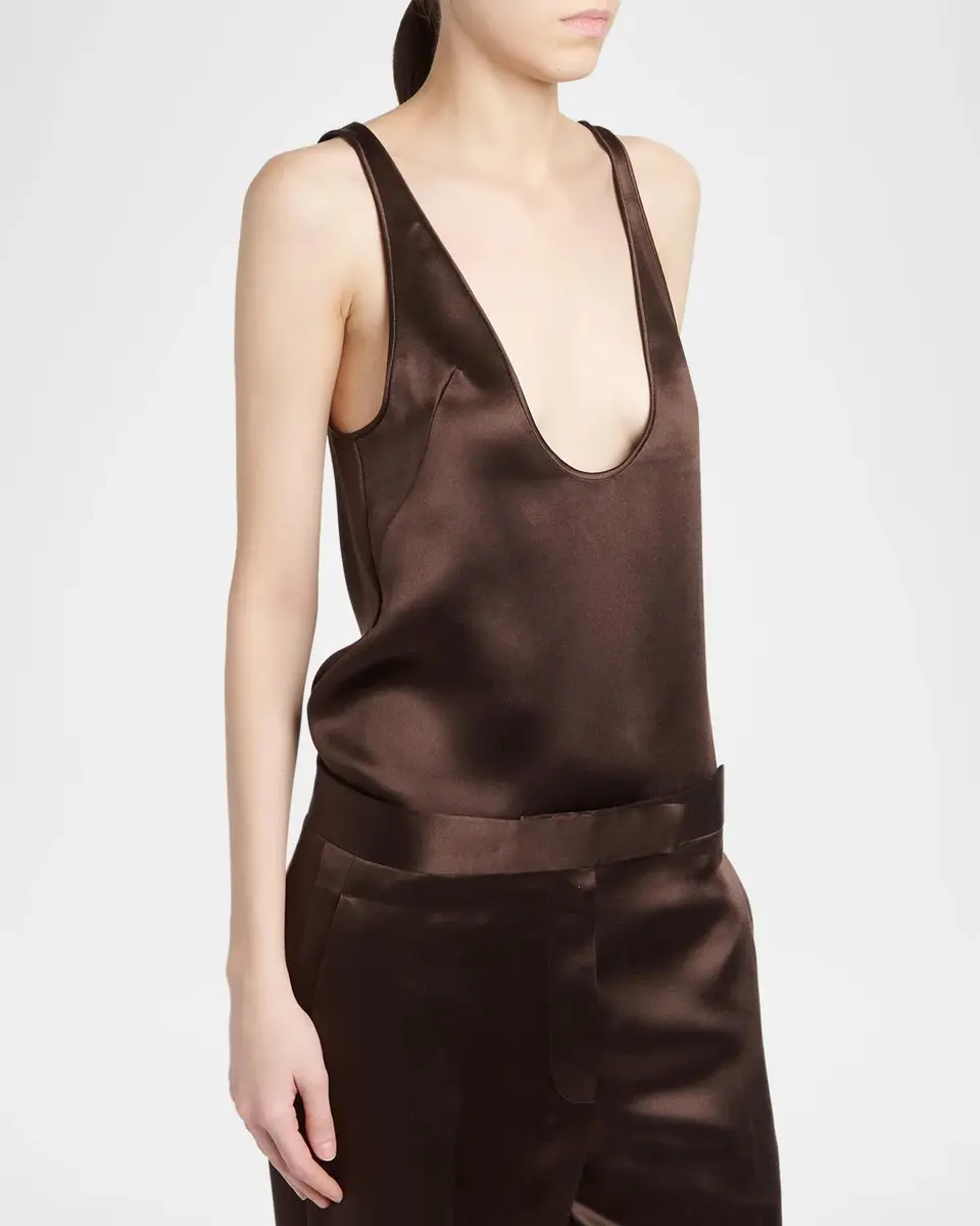 Tom Ford Plunging Scoop-Neck Silk Tank Top | Thumbnail 4 Tom Ford Plunging Scoop-Neck Silk Tank Top | Thumbnail 4