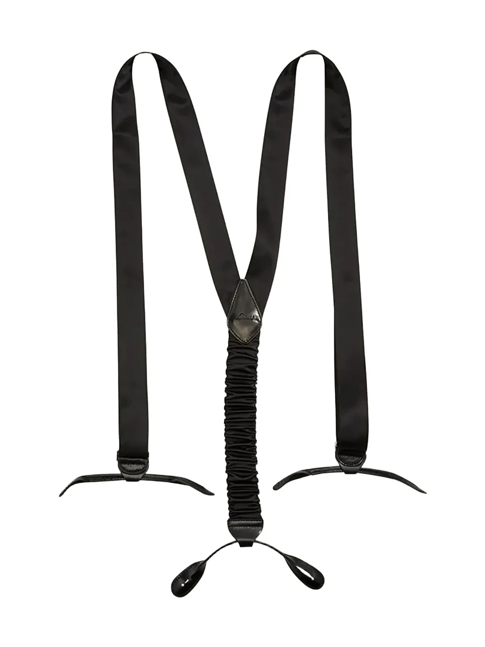 Brioni Men's Leather-Trim Satin Braces