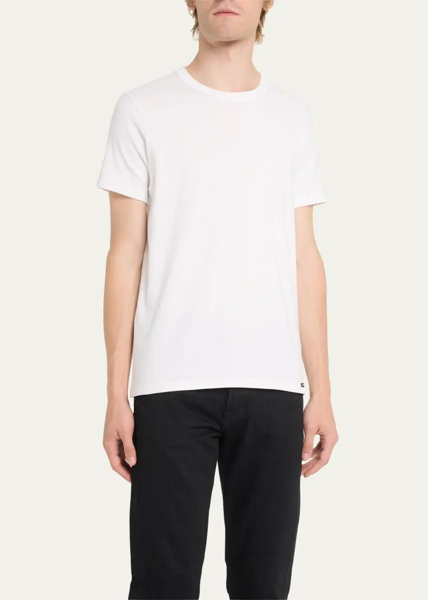 Tom Ford Men's Solid Stretch Jersey T-Shirt | Thumbnail 4 Tom Ford Men's Solid Stretch Jersey T-Shirt | Thumbnail 4