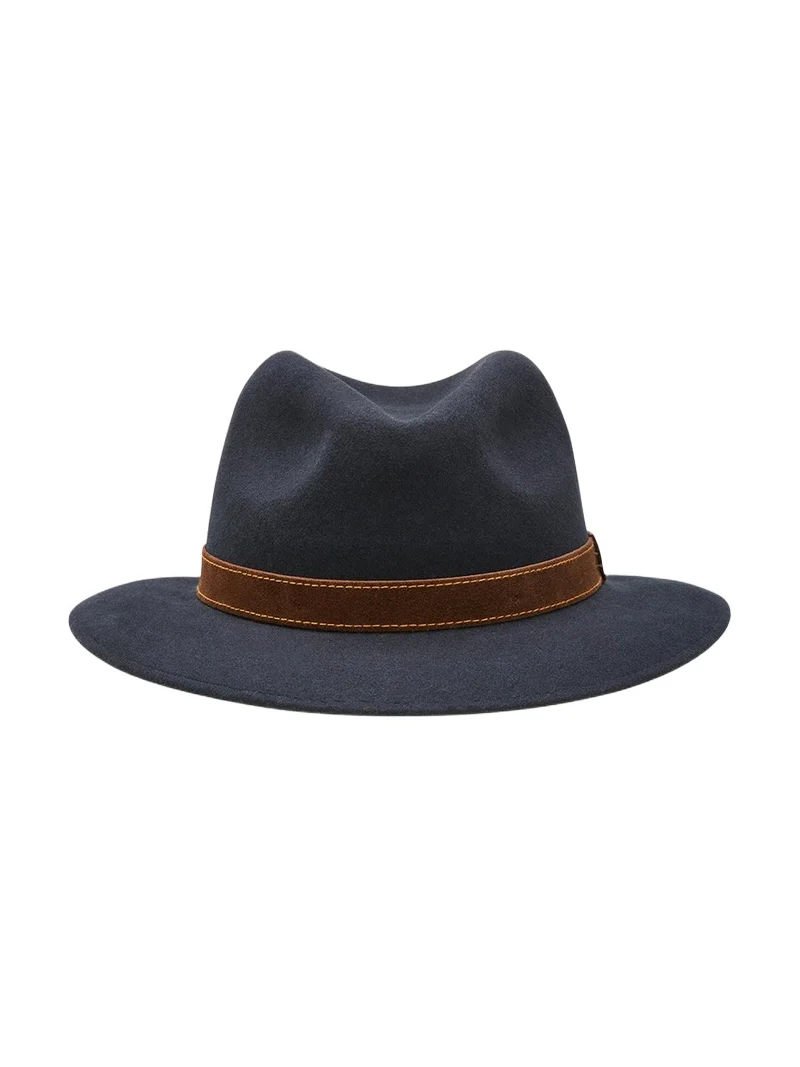 Men's Alessandria Leather-Band Wool Fedora Hat