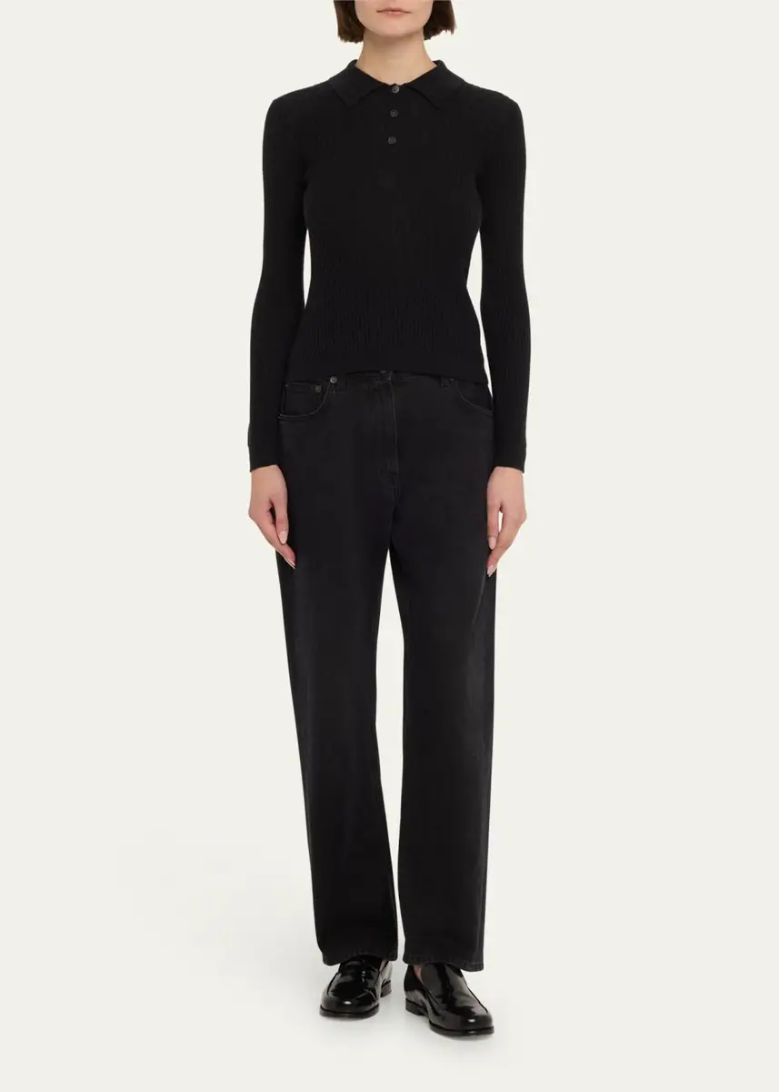 Guest In Residence Shrunken Long-Sleeve Cashmere Polo | Thumbnail 2 Guest In Residence Shrunken Long-Sleeve Cashmere Polo | Thumbnail 2