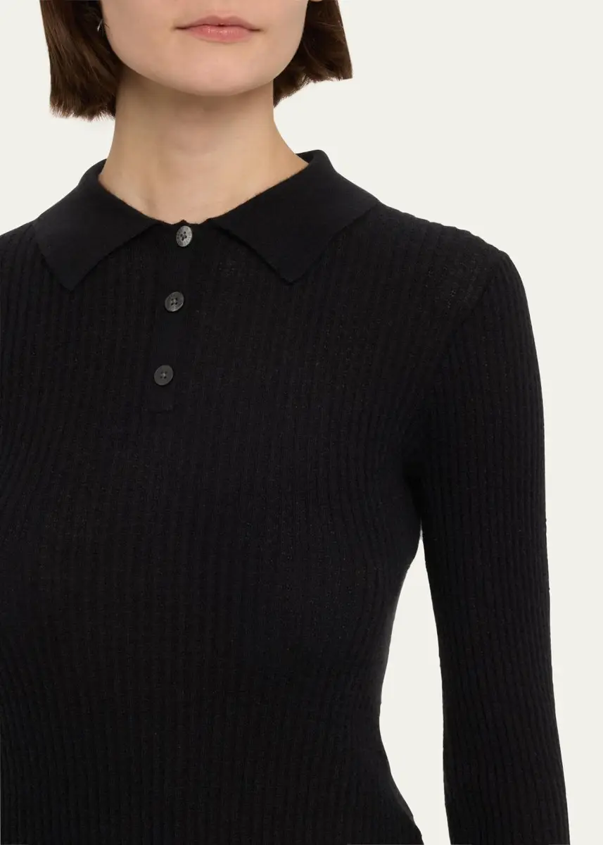 Guest In Residence Shrunken Long-Sleeve Cashmere Polo | Thumbnail 5 Guest In Residence Shrunken Long-Sleeve Cashmere Polo | Thumbnail 5