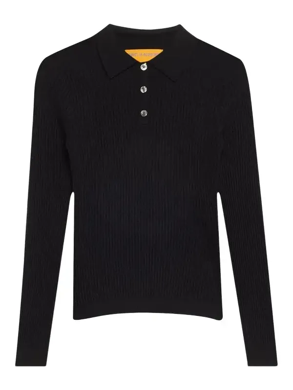 Shrunken Long-Sleeve Cashmere Polo