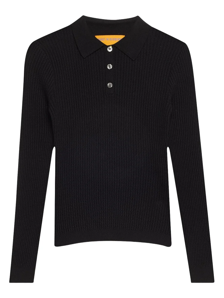 Shrunken Long-Sleeve Cashmere Polo Shrunken Long-Sleeve Cashmere Polo