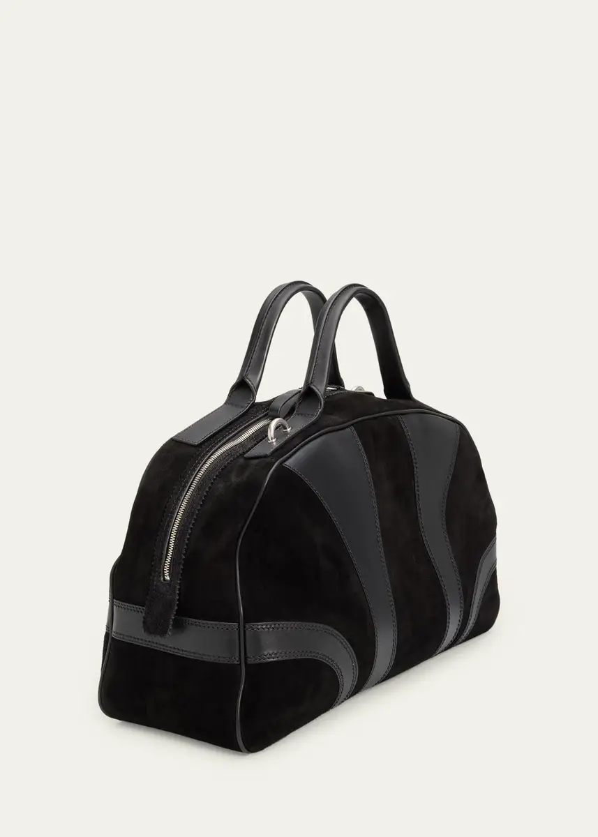 Dries Van Noten Men's Suede and Leather Duffel Crossbody Bag | Thumbnail 5 Dries Van Noten Men's Suede and Leather Duffel Crossbody Bag | Thumbnail 5