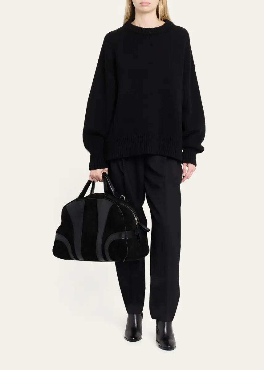 Dries Van Noten Men's Suede and Leather Duffel Crossbody Bag | Thumbnail 7 Dries Van Noten Men's Suede and Leather Duffel Crossbody Bag | Thumbnail 7