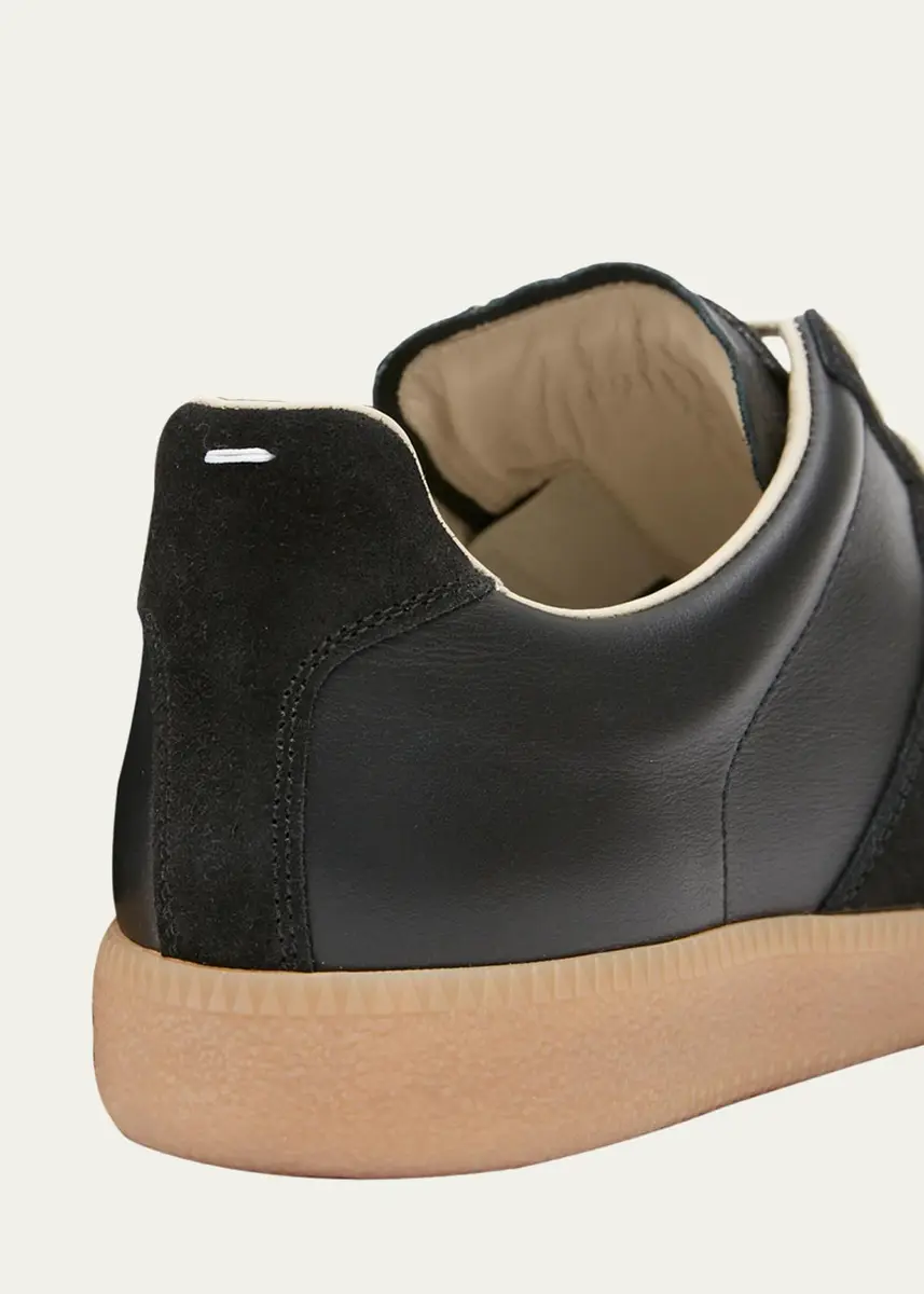 Maison Margiela Men's Replica Leather Low-Top Sneakers | Thumbnail 3 Maison Margiela Men's Replica Leather Low-Top Sneakers | Thumbnail 3
