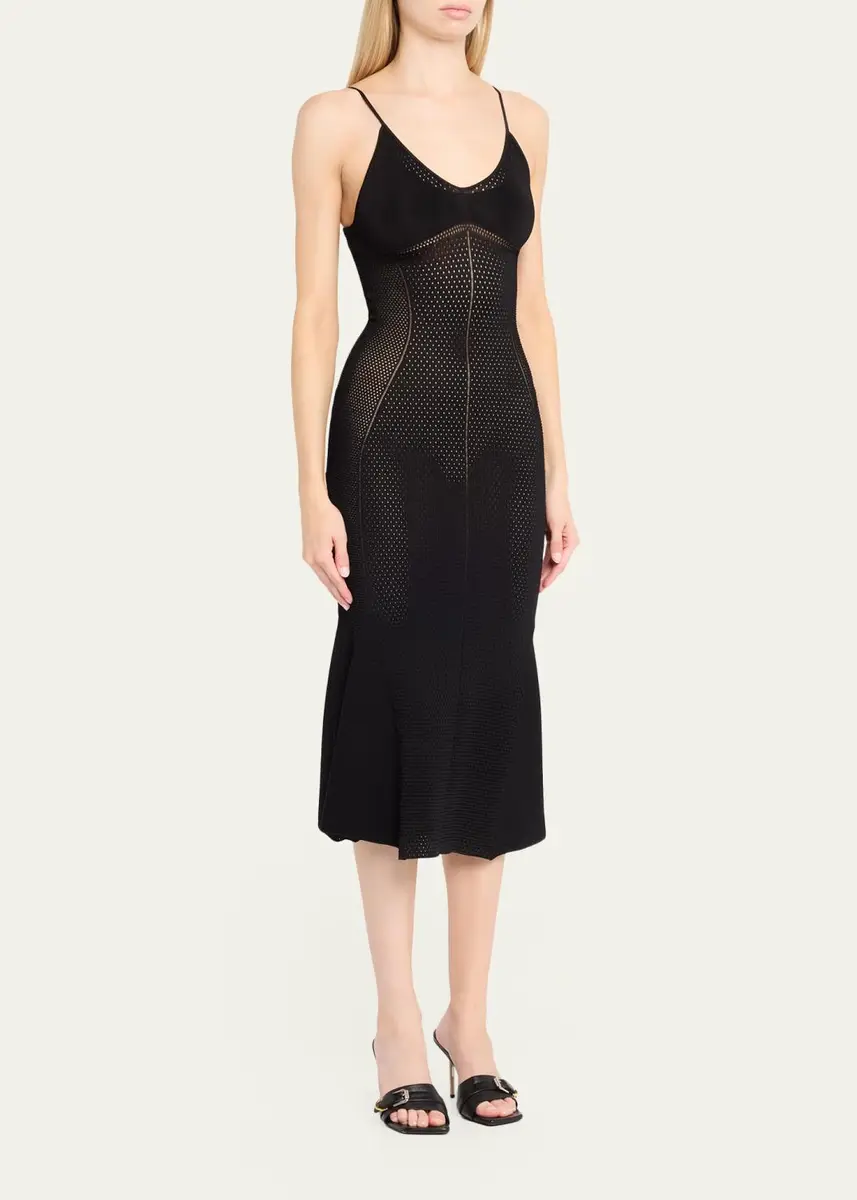 Givenchy Openwork Knit Midi Dress | Thumbnail 4
