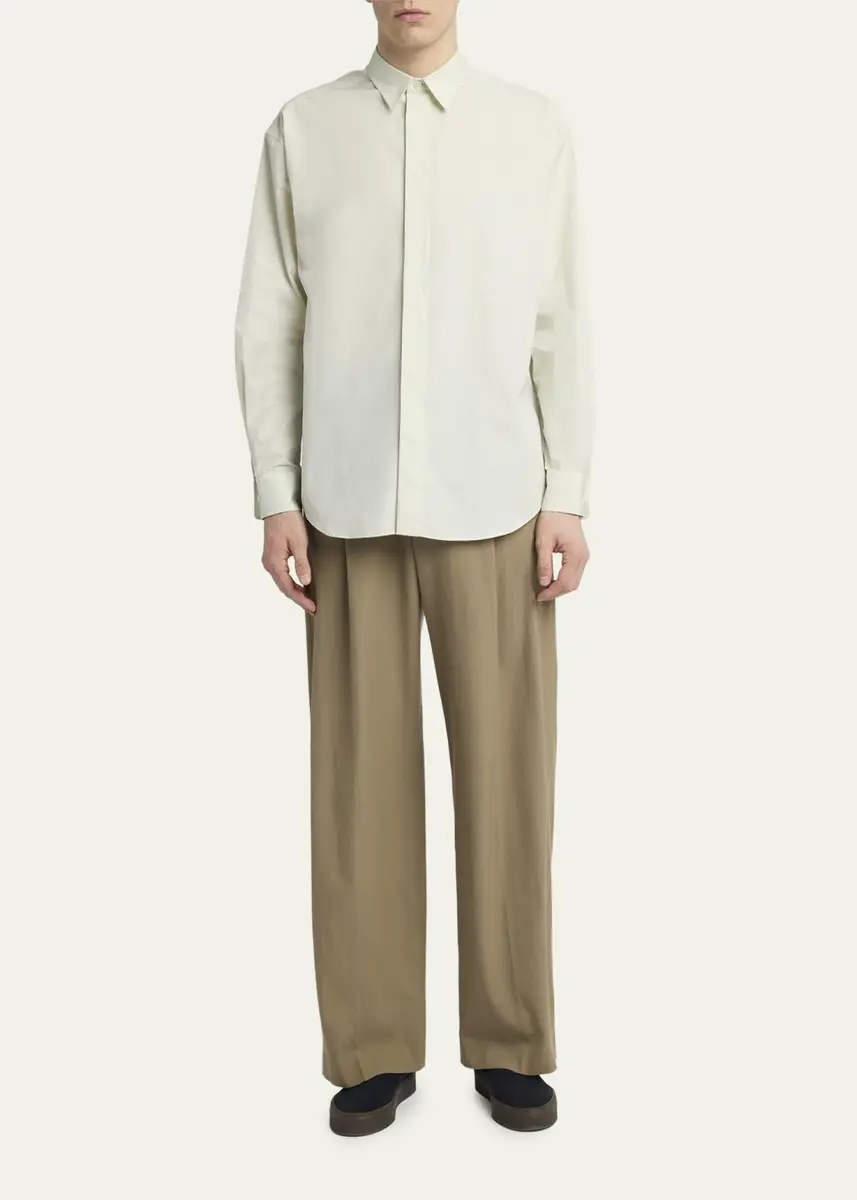 The Row Men's Nilo Cotton Poplin Button-Down Shirt | Thumbnail 2 The Row Men's Nilo Cotton Poplin Button-Down Shirt | Thumbnail 2