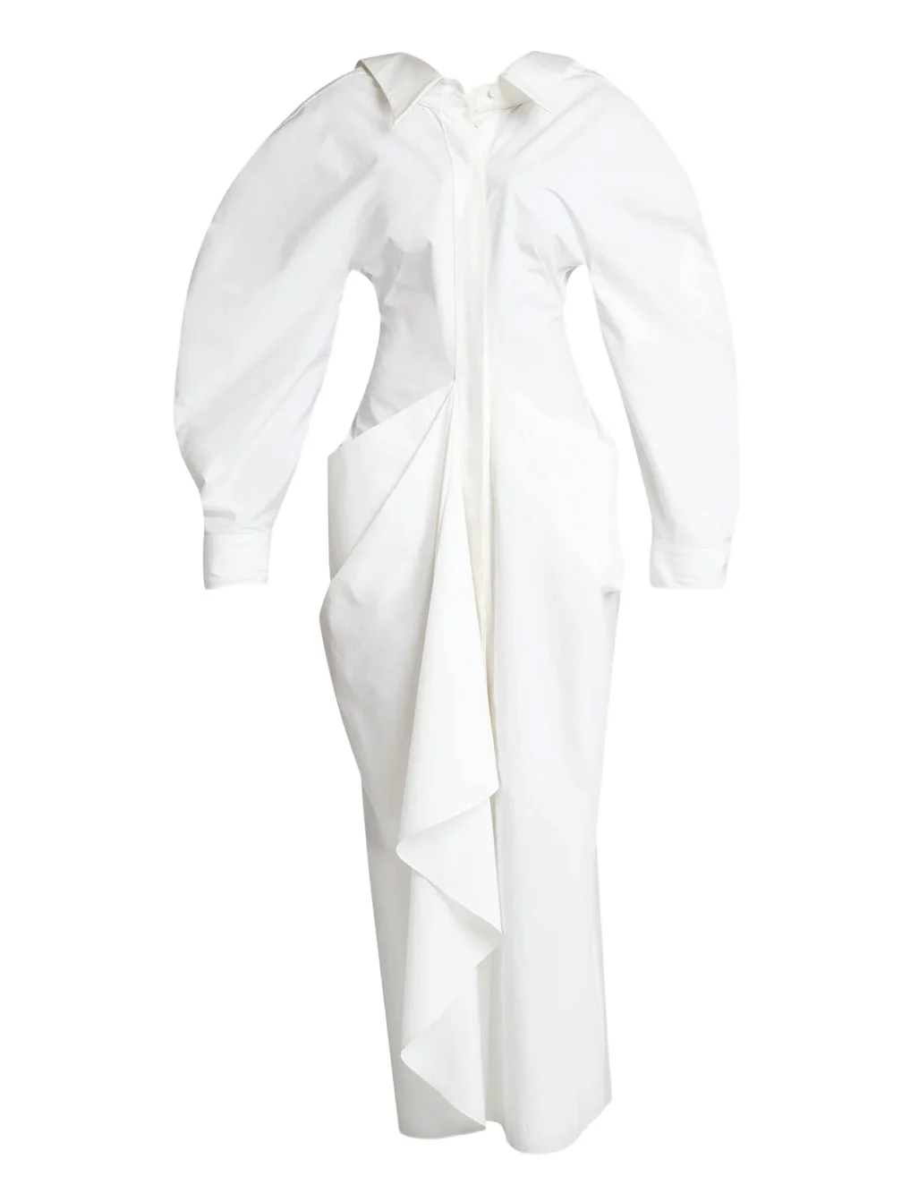 Givenchy Slashed Draped Cotton Poplin Maxi Shirtdress