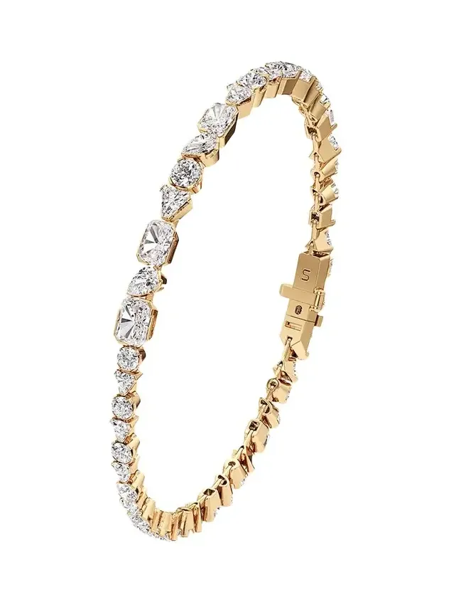 Unsaid Meta Lab-Grown Diamond Eternity Bracelet in 18K Yellow Gold