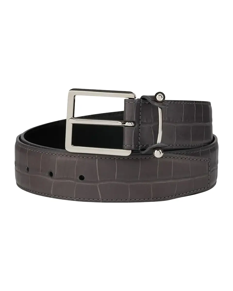 Christian Louboutin Men's Chambeliss Croc-Effect Leather Belt | Thumbnail 2