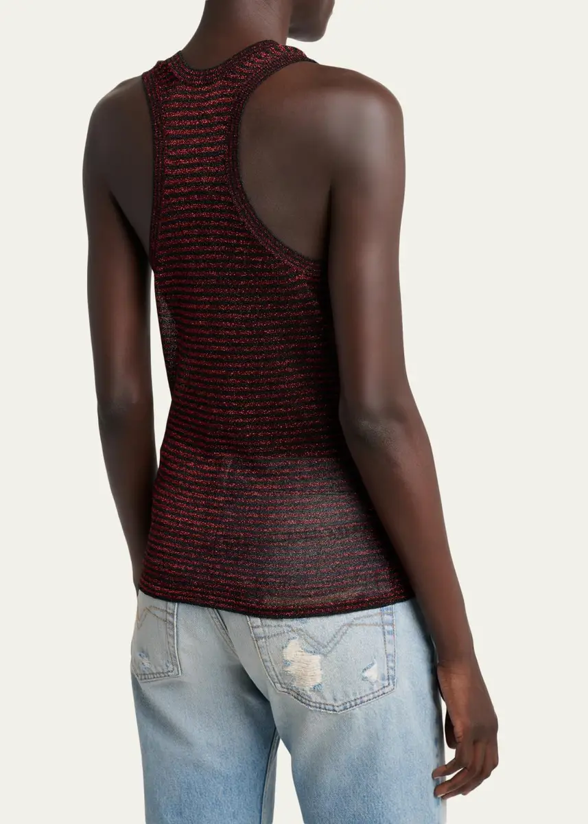Isabel Marant Cevara Metallic Striped Tank Top | Thumbnail 3 Isabel Marant Cevara Metallic Striped Tank Top | Thumbnail 3