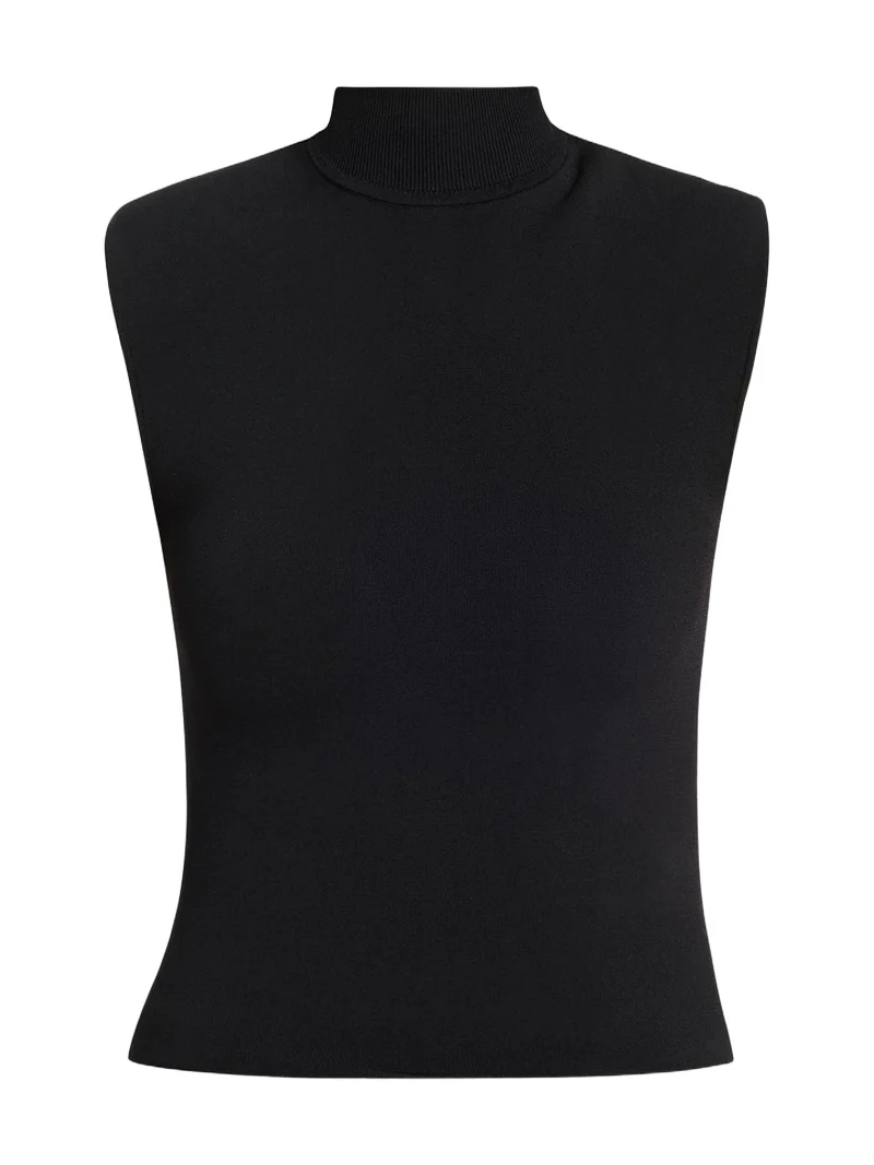 Diala Sleeveless Mock-Neck Knit Top