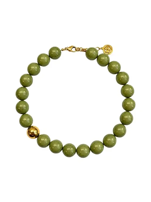 Green Jade Resin Bead Necklace Green Jade Resin Bead Necklace