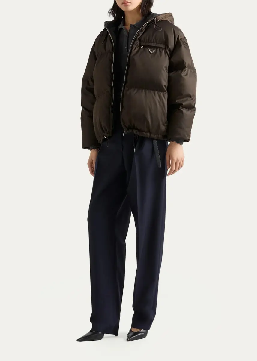 Prada Re-Nylon Hooded Down Jacket | Thumbnail 2 Prada Re-Nylon Hooded Down Jacket | Thumbnail 2