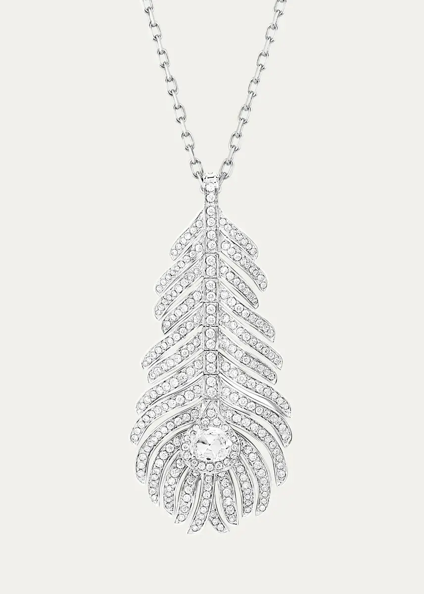 Boucheron Plume De Paon 18K White Gold & 1.34 TCW Diamond Peacock Feather Pendant Necklace | Thumbnail 3 Boucheron Plume De Paon 18K White Gold & 1.34 TCW Diamond Peacock Feather Pendant Necklace | Thumbnail 3
