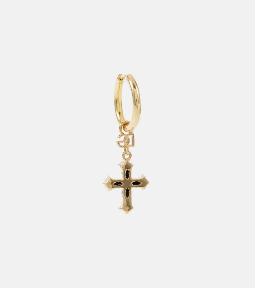Dolce & Gabbana DG cross embellished hoop earrings | Thumbnail 4