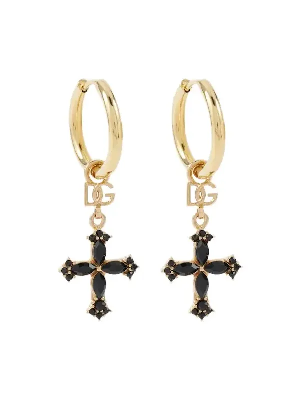 DG cross embellished hoop earrings