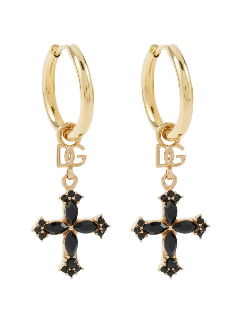 Dolce & Gabbana DG cross embellished hoop earrings