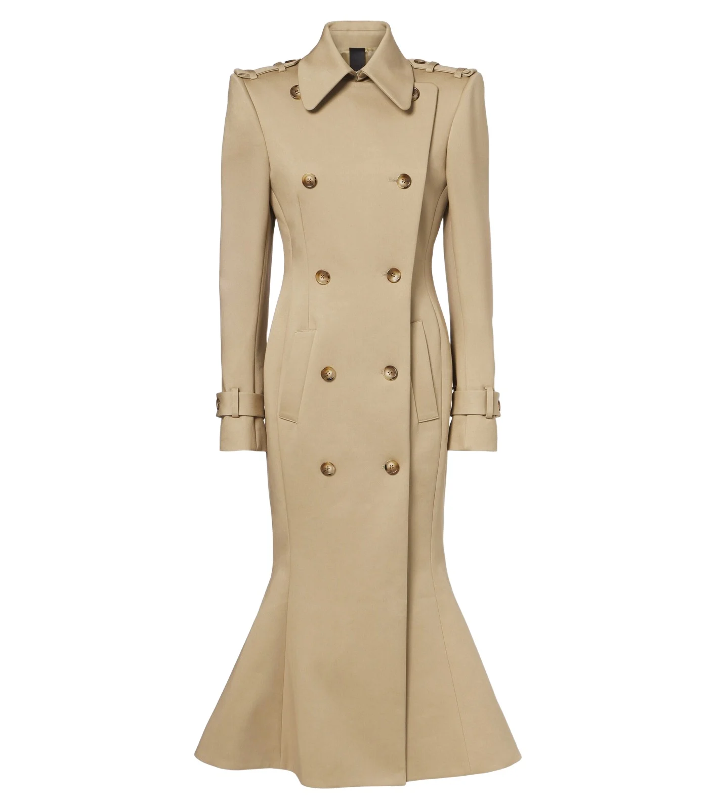 Mugler Peplum cotton-blend trench coat