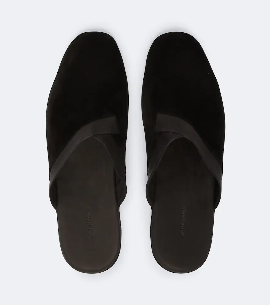 John Lobb Leather-trimmed suede slippers | Thumbnail 2 John Lobb Leather-trimmed suede slippers | Thumbnail 2