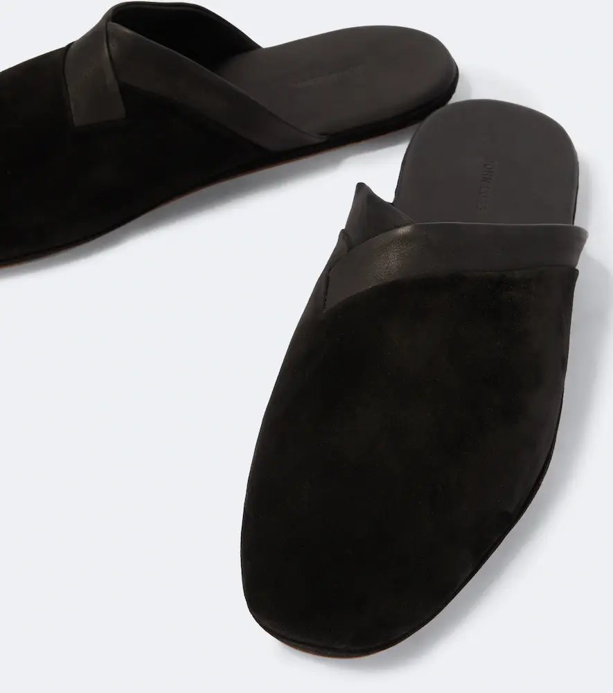 John Lobb Leather-trimmed suede slippers | Thumbnail 5 John Lobb Leather-trimmed suede slippers | Thumbnail 5