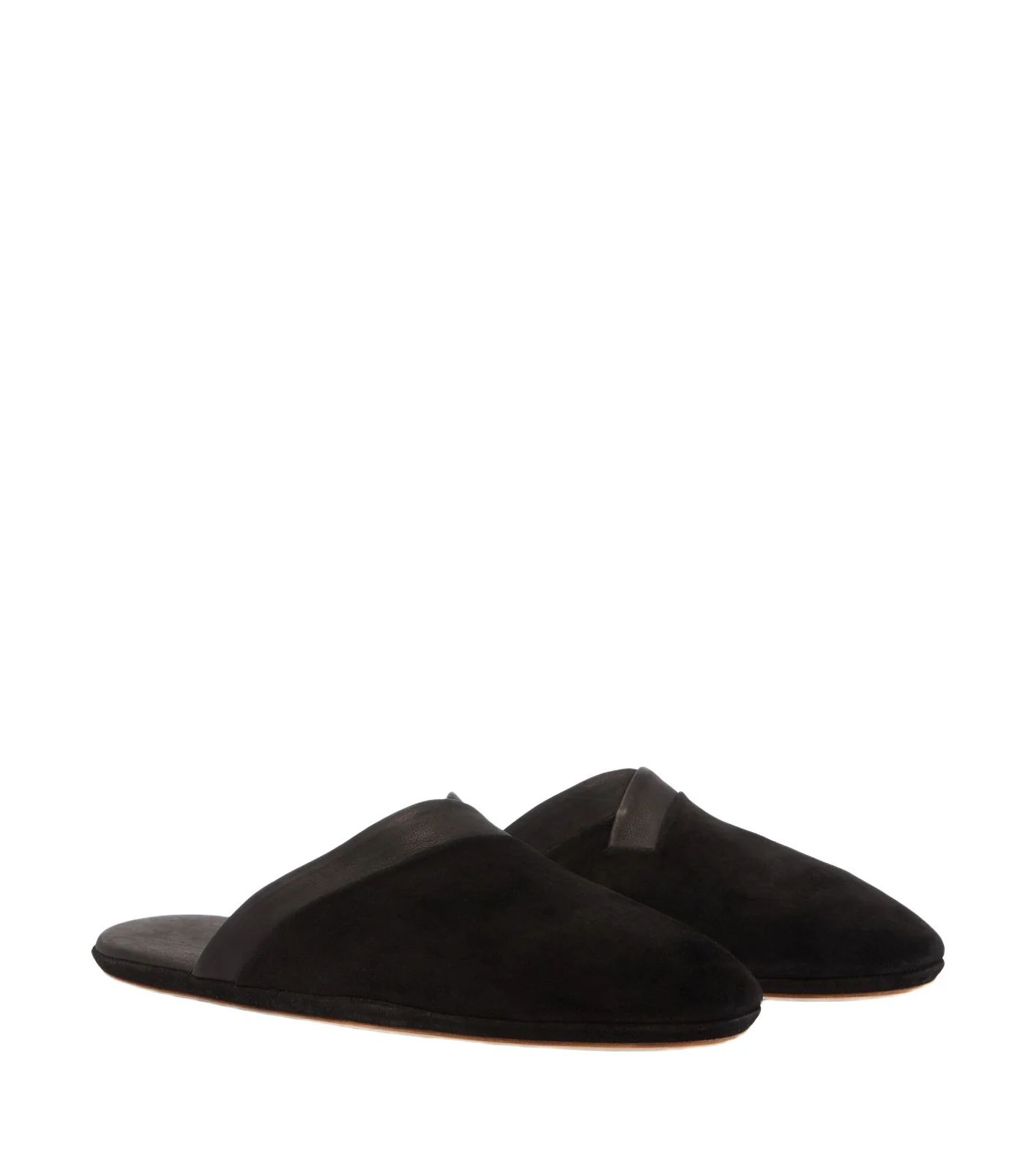 John Lobb Leather-trimmed suede slippers