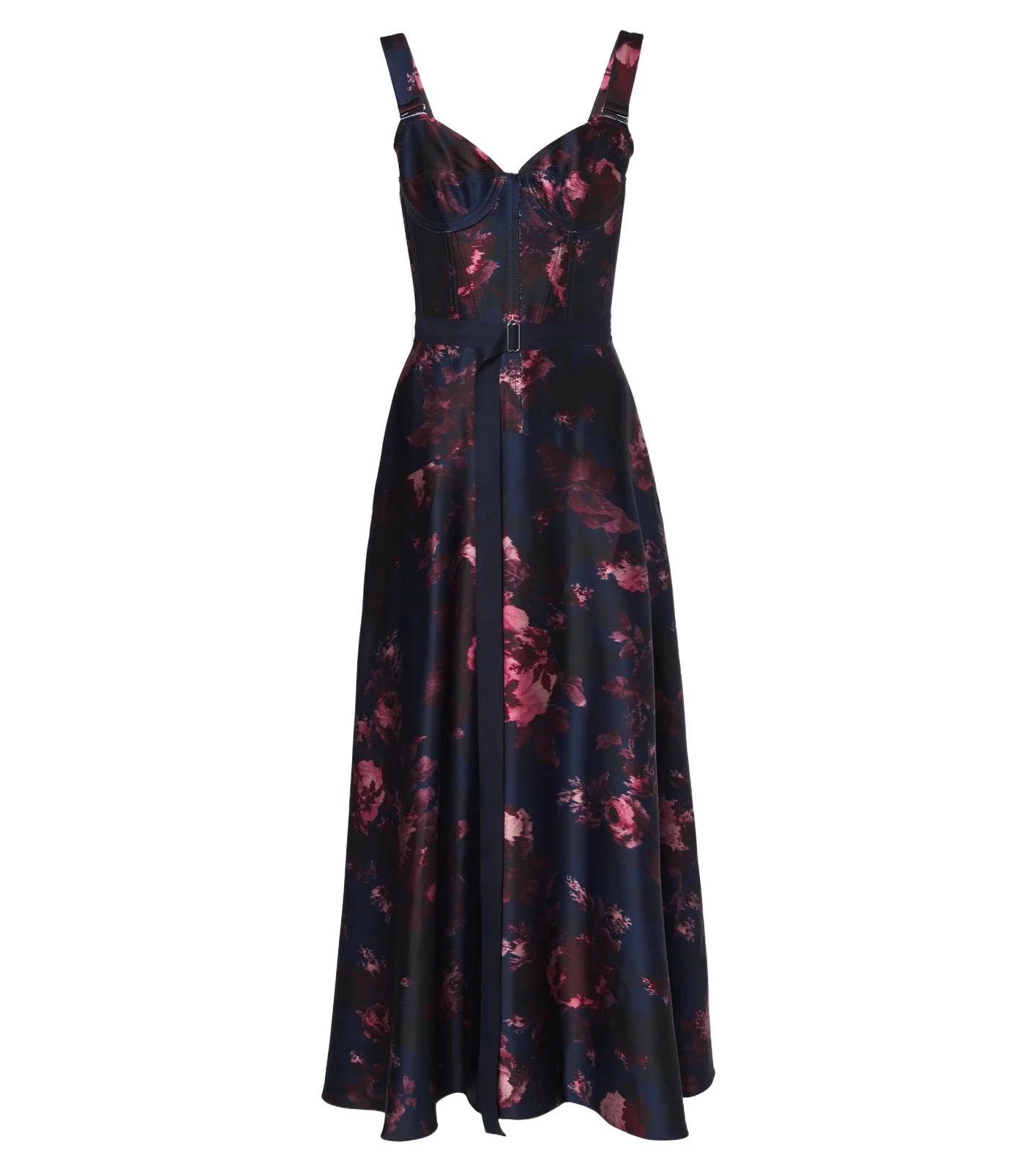 Erdem Belted floral bustier dress