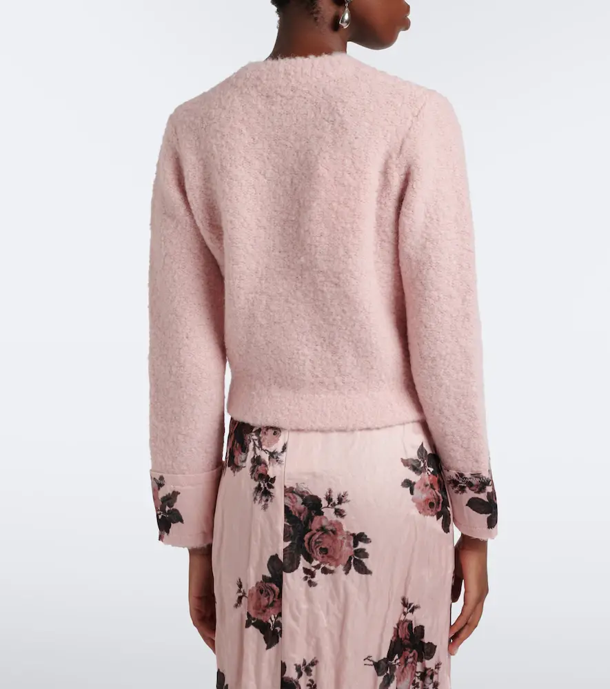 Erdem Floral wool and alpaca bouclé cardigan | Thumbnail 2